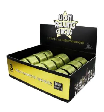 Caixa de Dichavador Gold Lion Rolling Circus 3 Partes