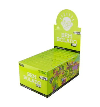 Caixa de Seda Bem Bolado Pop 1 1/4 Large + Tips de lado