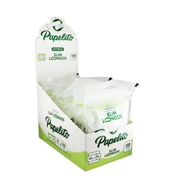 Caixa de Filtro Papelito Slim Longo de lado