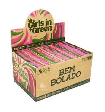 Caixa de Seda Bem Bolado Girls In Green King Size de lado