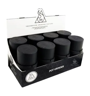 Caixa Dichavador Pot Grinder Squadafum C/8 Preto de frente