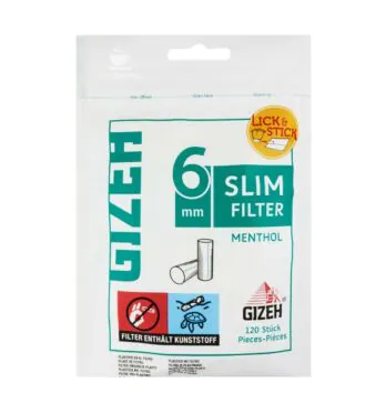 Filtro Gizeh Menthol Slim de frente