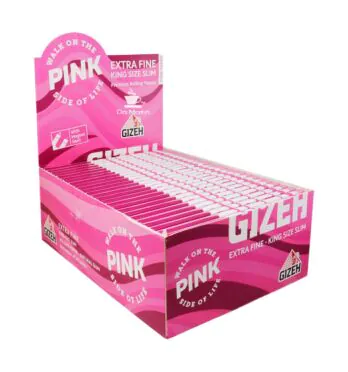 Caixa de Seda Gizeh Pink King Size Slim de lado