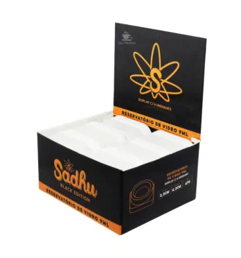 Caixa de Slick de Vidro Sadhu White 9ml de lado