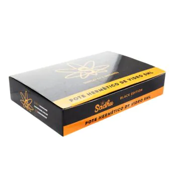 Caixa de Pote Hermético de Vidro UV Sadhu 5ml de lado