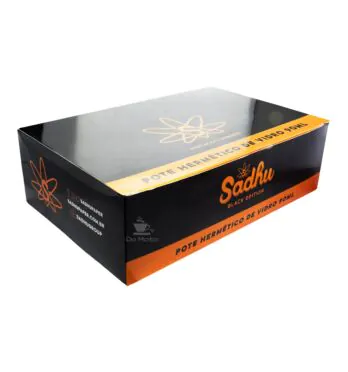 Caixa de Pote Hermético de Vidro UV Sadhu 90ml de lado