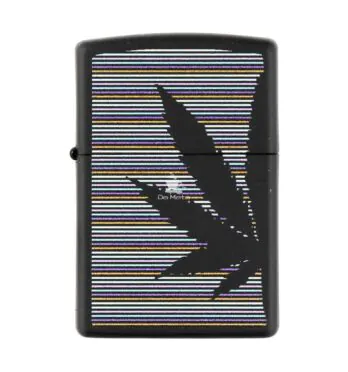Isqueiro Zippo Cannabis Black Matte 48927 de frente