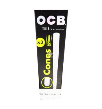 Cones OCB Premium Slim Pré-Enrolados de frente na embalagem