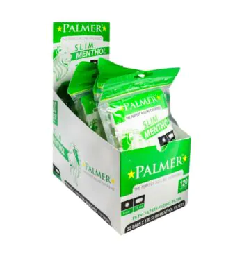 Caixa de Filtro Palmer Slim Menthol de frente