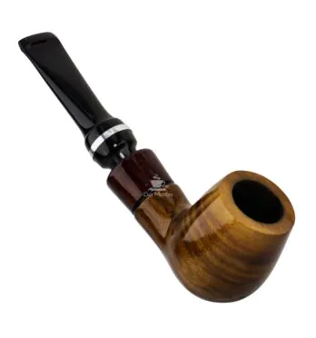 Cachimbo Anel Prateado Reto de frente