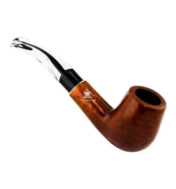 Cachimbo Maestro Briar Tradicional Curvo C/ Piteira de Acrílico de frente