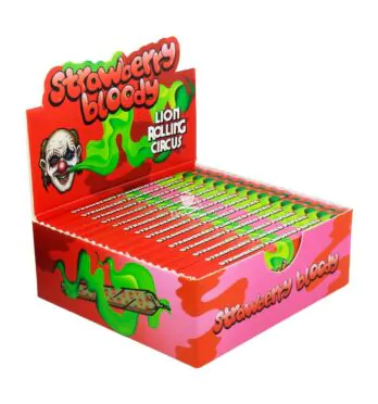 Caixa de Seda Strawberry Bloody Lion Rolling Circus 1 1/4 de lado