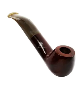 Cachimbo Elite Mini Curvo C/ Piteira de Chifre de frente tabacaria da mata