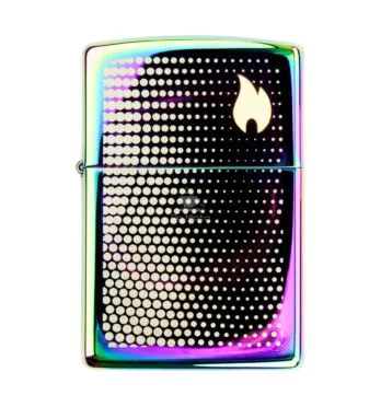 Isqueiro Zippo Dots And Flame Design 46569 de frente tabacaria da mata