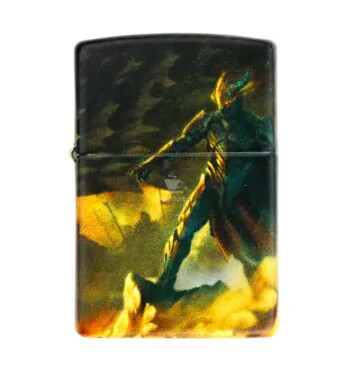Isqueiro Zippo Kinght And Dragon Design 46284 de frente tabacaria da mata