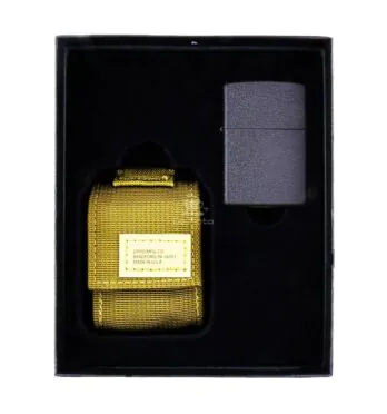 Kit de Isqueiro Zippo BLK Crackle LTR Bag Tactical GS de frente tabacaria da mata