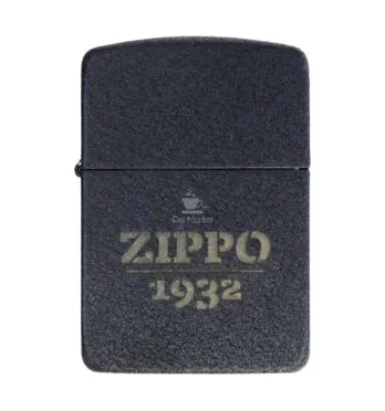 Isqueiro Zippo Black Crackle Design 46567 de frente tabacaria da mata