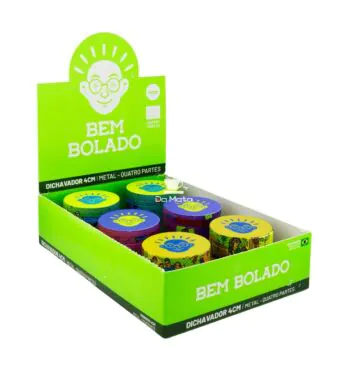 Caixa de Dichavador Metal Bem Bolado 4 Partes de lado tabacaria da mata