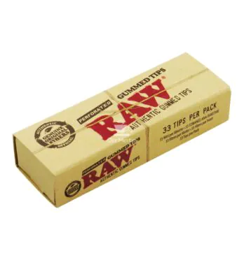Piteira Raw Gummed Tips Perforated de lado tabacaria da mata
