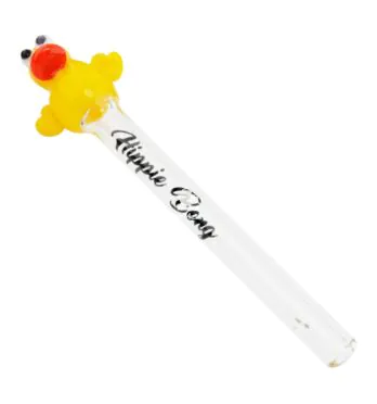 Piteira de Vidro Hippie Bong Pato Amarelo 6mm de lado tabacaria da mata