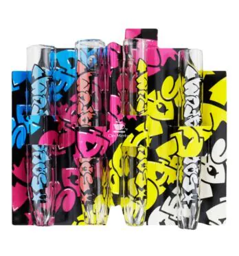 Kit com 4 Piteiras de Vidro Squadafum CMYK 8mm e 10mm de frente