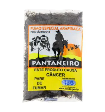 Fumo Arapiraca Pantaneiro 21g Pacote de frente tabacaria da mata 