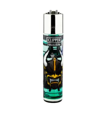 Isqueiro Clipper Samurai Masks de frente tabacaria da mata 