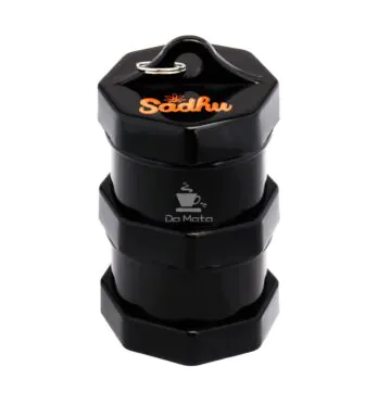 Pote Hermético de Plástico Sadhu Black Edition 50ml de frente tabacaria da mata
