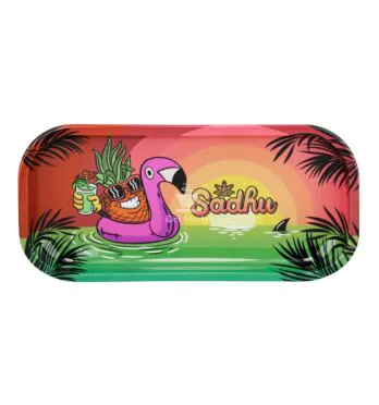 Bandeja de Metal Sadhu Retangular Pequena de frente tabacaria da mata