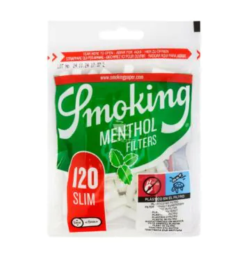 Filtro Smoking Menthol Slim 6mm de frente tabacaria da mata
