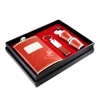 Kit de Cantil Metal 267ml C/ Acessórios de lado tabacaria da mata