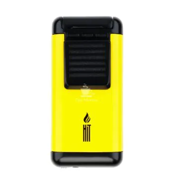 Maçarico Premium de Metal Hit Triple Flame Yellow de frente tabacaria da maata