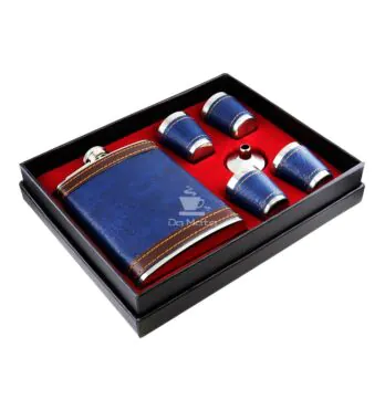 Kit de Cantil Metal 236ml C/6 Peças Azul de lado tabacaria da mata
