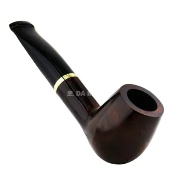 Cachimbo Elite Dourado Reto Piteira Chifre de frente tabacaria da mata