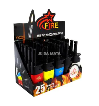 Caixa de Mini Isqueiro Firestar Multiúso de lado tabacaria da mata