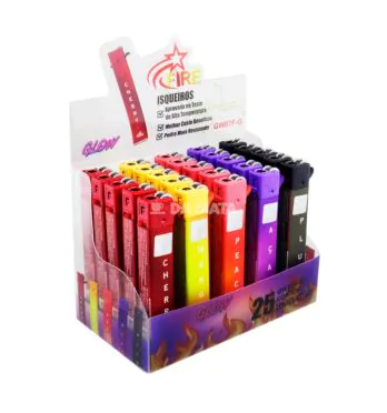 Caixa de Isqueiro Firestar Fruits Glow de lado tabacaria da mata