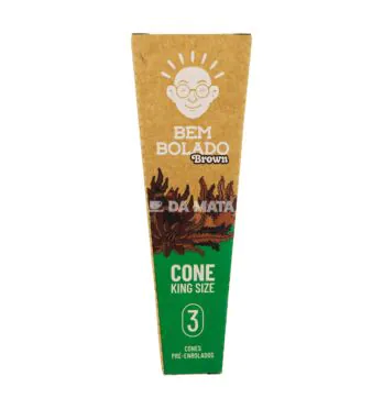 Cone Bem Bolado Brown King Size 3un de frente tabacaria da mata
