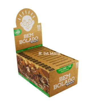 Caixa de Seda Bem Bolado Brown 1 1/4 Large + Tips de lado tabacaria da mata