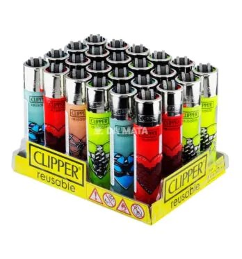 Caixa de Isqueiro Clipper Hand Love de lado tabacaria da mata