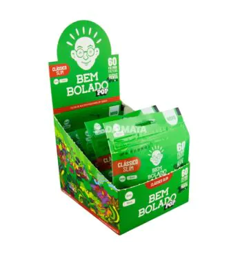 Caixa de Filtro Bem Bolado Pop Mentol Clássico Slim de lado tabacaria da mata