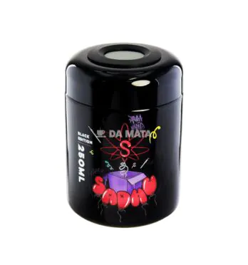Pote Hermético UV C/ Visor Sadhu Black Edition 250ml de frente tabacaria da mata