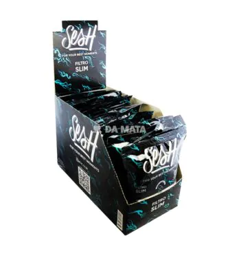 Caixa de Filtro Sesh Slim 6x22mm de lado tabacaria da mata