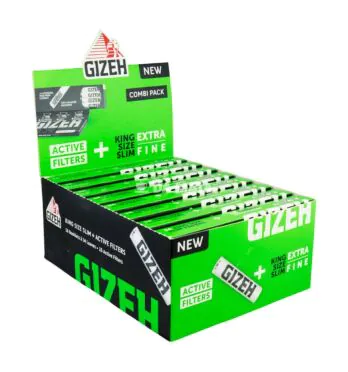 Caixa de Seda Gizeh Black King Size + Filtro Carvão de lado tabacaria da mata