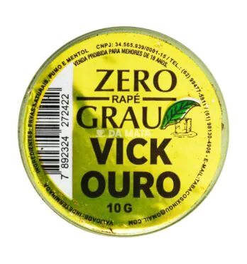 Rapé Zero Grau Vick Ouro de frente tabacaria da mata