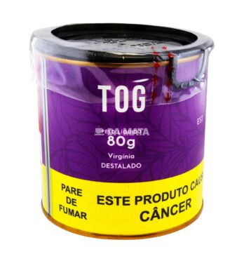 Lata Tog Virginia Destalado 80g de frente tabacaria da mata