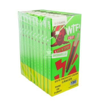 Pacote de Cigarrilha WTF Big'n Tipsy Cray Maça Verdede lado tabacaria da mata 