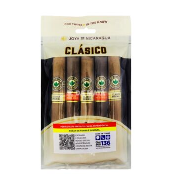 Kit de 5 Charutos Joya de Nicaragua Go Pack Linha Clásico DE FRENTE TABACARIA DA MATA