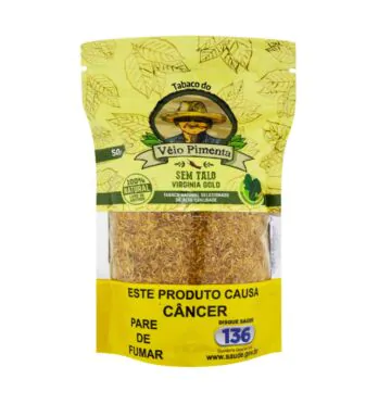 Véio Pimenta Virginia Gold 50g de frente tabacaria da mata