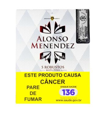 Petaca Charuto Alonso Menendez Robusto Mata Fina C/5un de frente tabacaria da mata