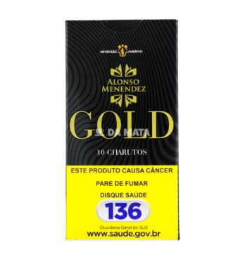 Cigarrilha Alonso Menendez Gold Original C/10un de frente tabacaria da mata